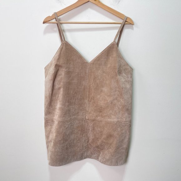River Island Beige Premium Suede Cami Top sz M - Picture 3 of 10